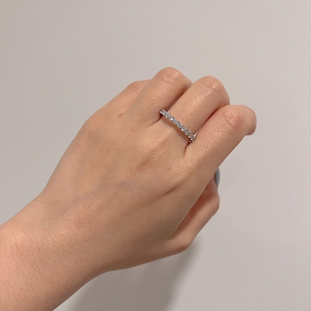 Diamonique Elegant Silver Diamond Ring